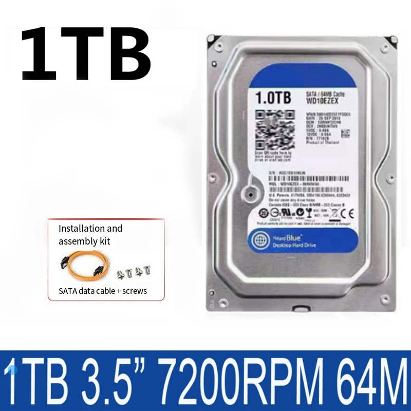 1TB Niebieski Dysk Twardy 3.5 SATA 6 GB/s HDD wewnętrzny dysk twardy 64M 7200PPM do komputera stacjonarnego PC OD WD