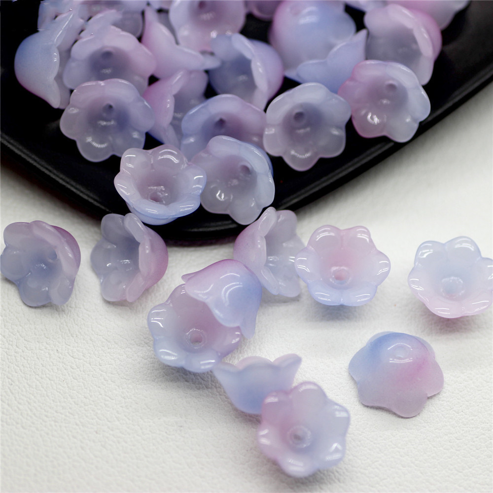 30 pz/lotto Fiore Colorato Perline di Murano Tromba Forma di Fiore Perle di Vetro Per La Produzione di Gioielli Tornante Fatti A Mano Accessori FAI DA TE