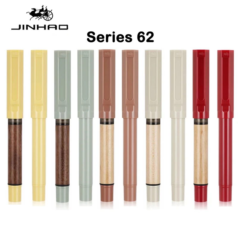 JINHAO 62-Holz-Füllfederhalter, bunt, für Studenten, F EF-Tintenstift, hochwertiger Kalligraphie-Stift, Schreibwaren, Schule, Bürobedarf