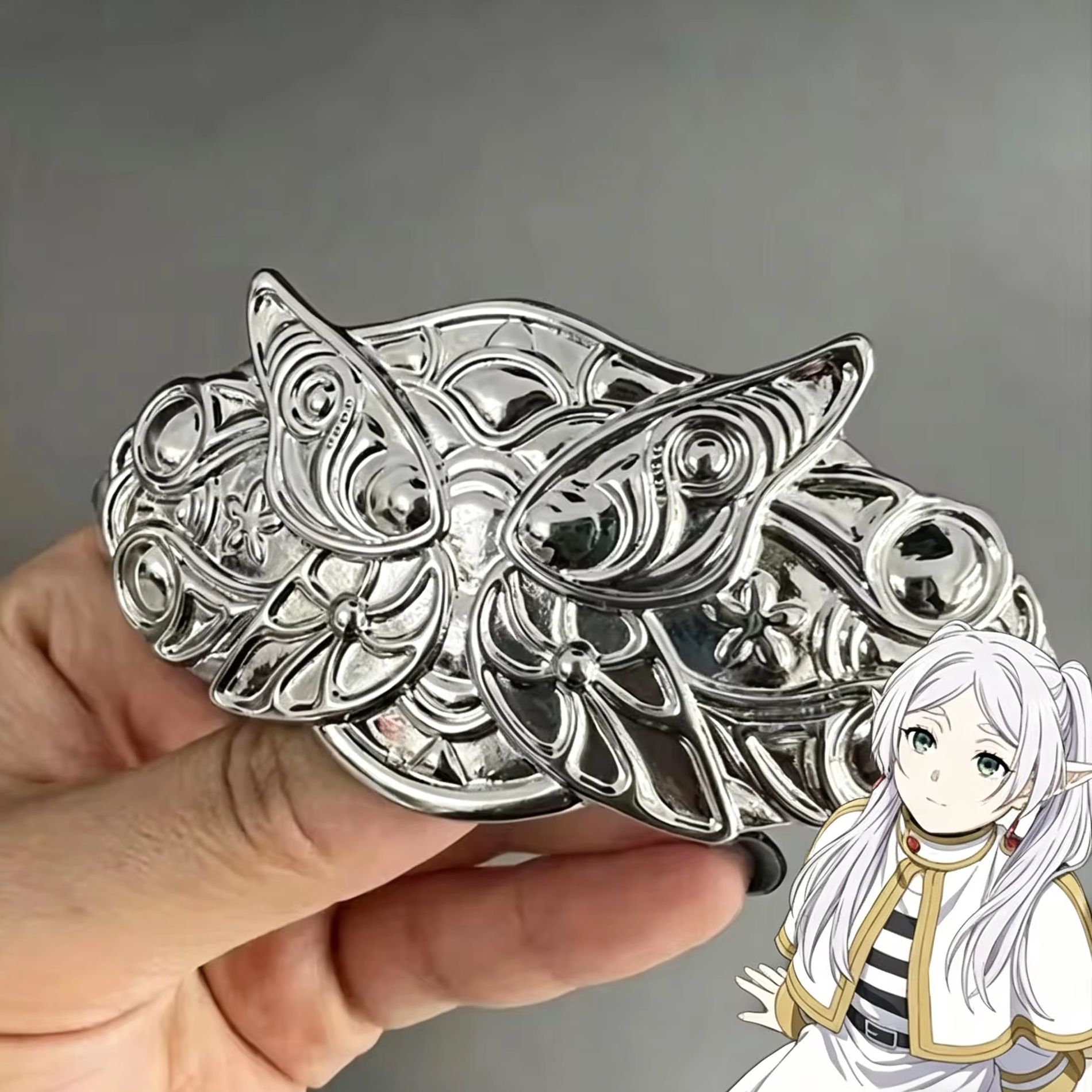 Pinza para el pelo de aleación con diseño de mariposa de Frieren Fern (Anime), accesorios para el cabello, regalos de joyería para mujer