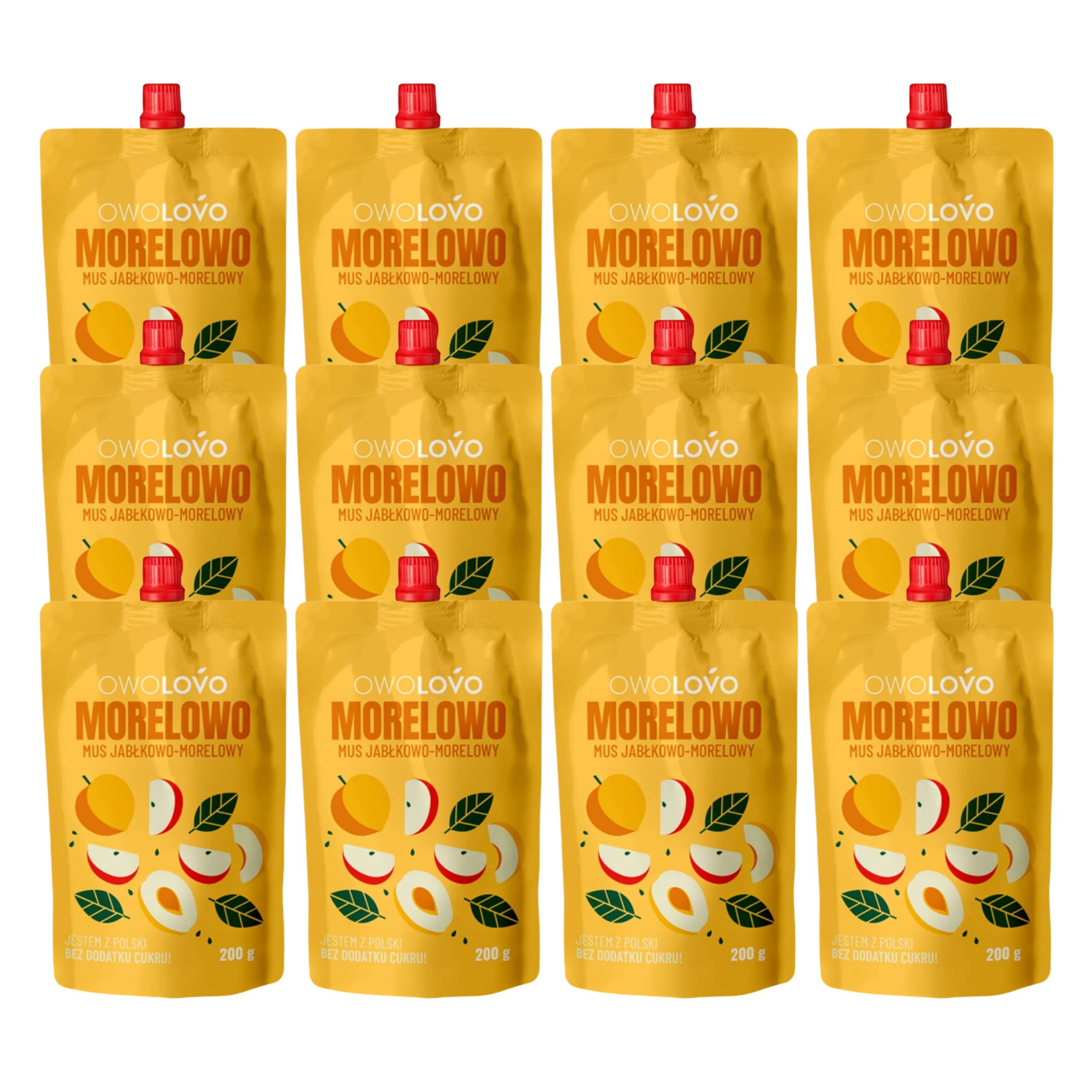 Mus Jabłkowo Morelowy 200g 12szt Owolovo