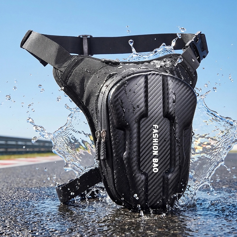 Borsa da gamba unisex per moto – Impermeabile con base rigida, tracolla regolabile per ciclismo e attività all'aperto