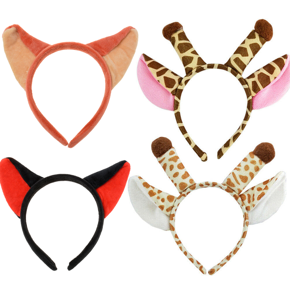 Cartoon Anime Kopfstück Flauschigen Plüsch Giraffe Ohren Stirnband Weibliche Mädchen Lolita Cosplay Requisiten Chriatmas Halloween Party Haar Hoop