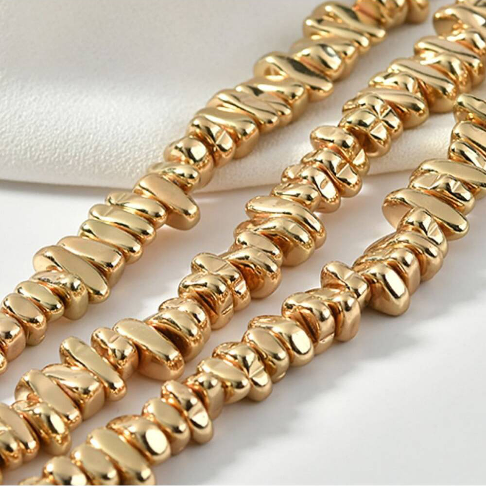 14k banhado a ouro natural hematita forma irregular contas espaçadoras soltas para fazer jóias diy lindos pulseiras colar brincos