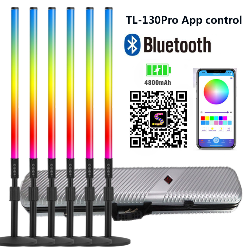 6Pack TL-130Pro Smart Synkitt APP contrôle Bluetooth Rgb Led Tube barre lumineuse avec étui changement de couleur néon Dj fête événements lumière