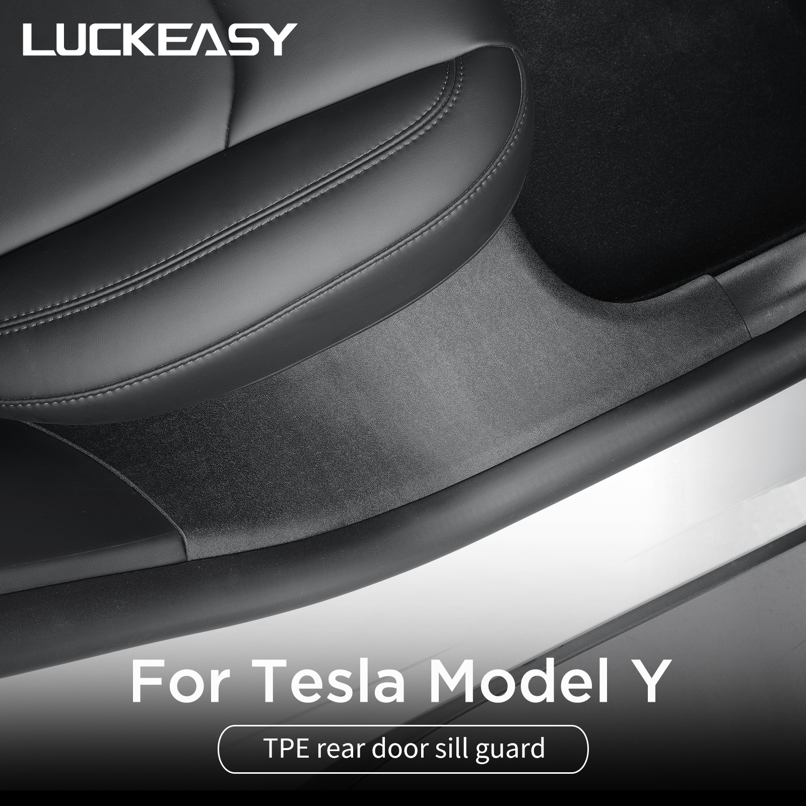 Защитные накладки на пороги LUCKEASY для Tesla Model Y 2024, аксессуары для интерьера автомобиля, защитные накладки на пороги задних дверей