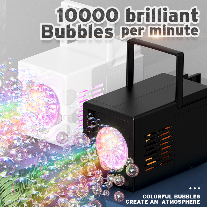 Brinquedo soprador de bolhas ao ar livre com 10 buracos, jardim de infância, portátil, pequena máquina de bolhas de buraco duplo, sem bateria e água de bolhas