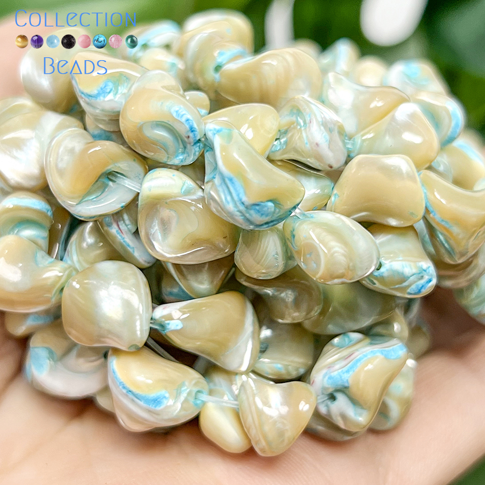 9-14mm Natural Blue Shell Irregular Shape Loose Spacer Beads for Jewelry Making DIY Bracelet Necklace Accessories 15inches
