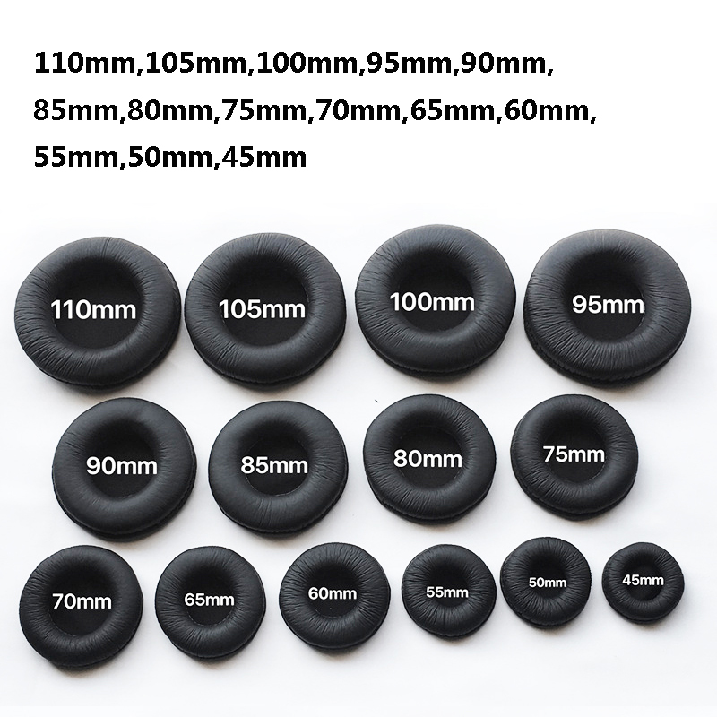 Almofadas para fones de ouvido, almofada de pele de sapo enrugada, esponja de couro, capa de espuma, substituição de almofada para acessórios de fone de ouvido