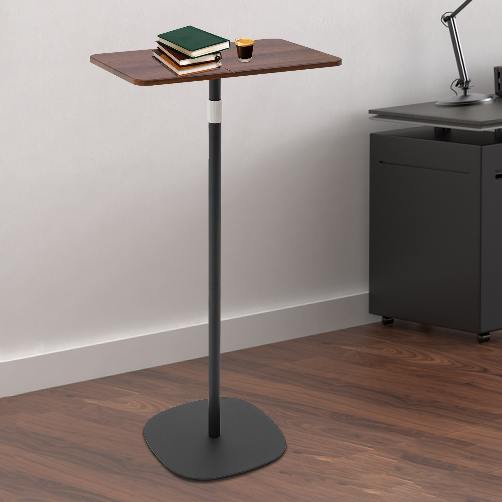 Staand bureau Verstelbare bijzettafel Verplaatsbaar computerbureau met 46-120 cm laptopstandaard voor thuiskantoor