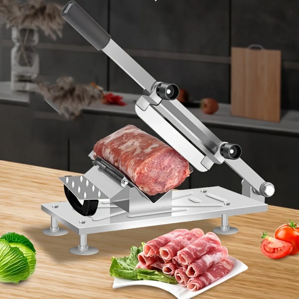 Cuchillo Manual portátil para cortar huesos, rebanador de carne congelada de acero inoxidable para el hogar, rebanador de alimentos y verduras