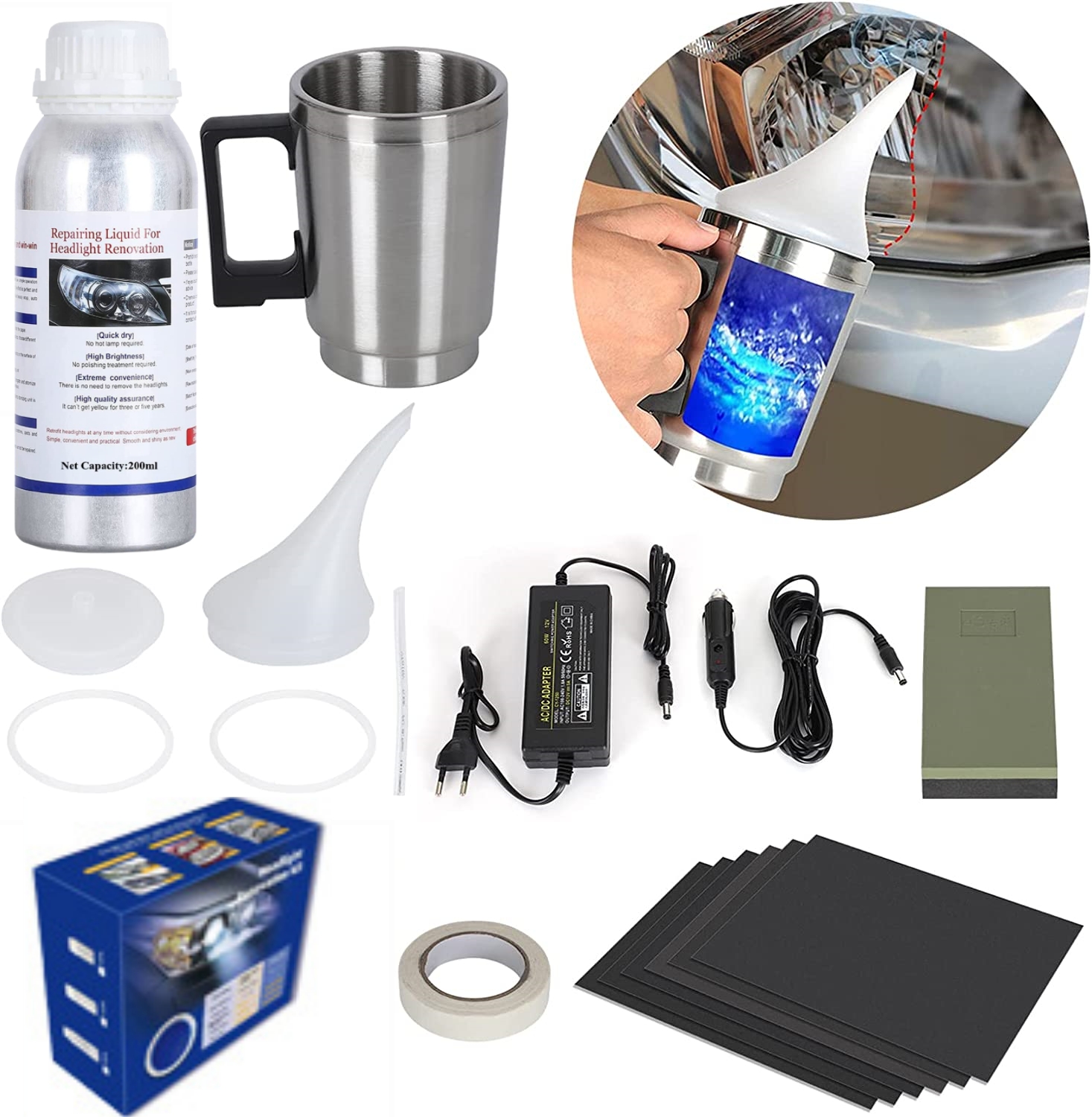 Outil de réparation de phares de voiture, nouveauté, récupération de phares de voiture, polymère liquide de 200Ml pour Kit de phares
