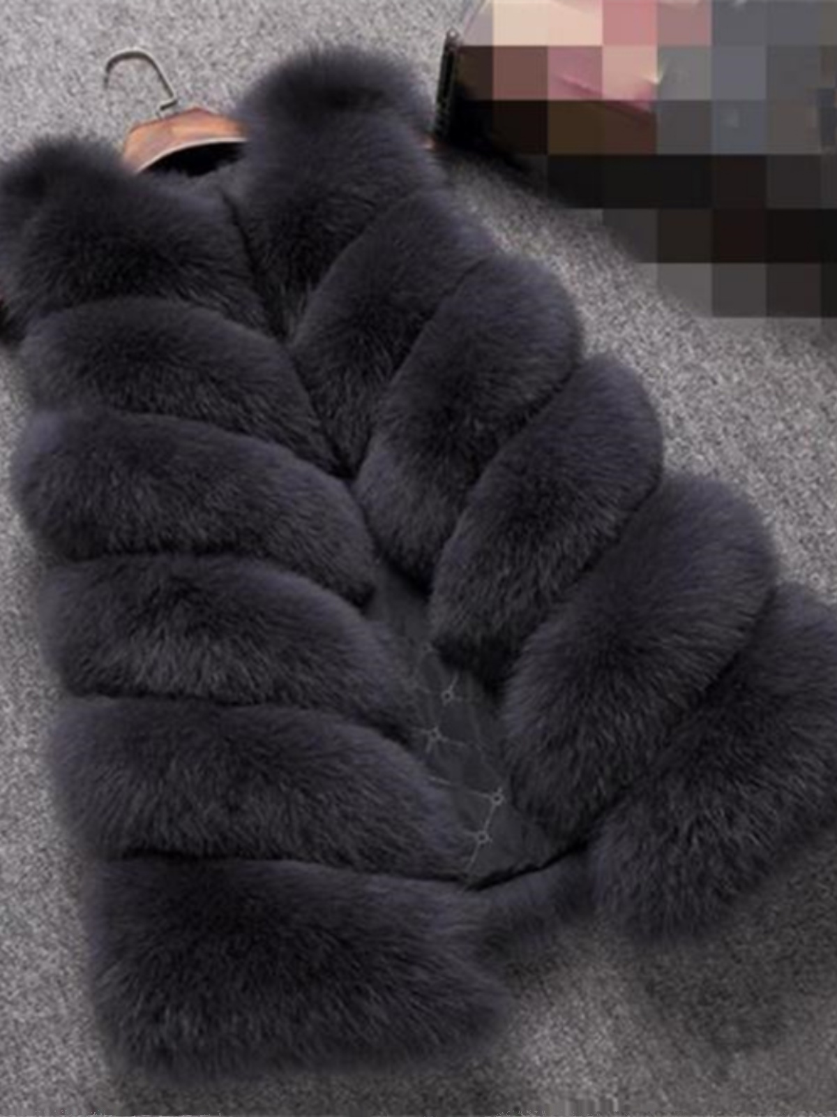 Women's Fur Vest Padded Jaet ort Length Warm Autumn Winter Outerwear Faion Street Sle No Hat Included Stand Fit