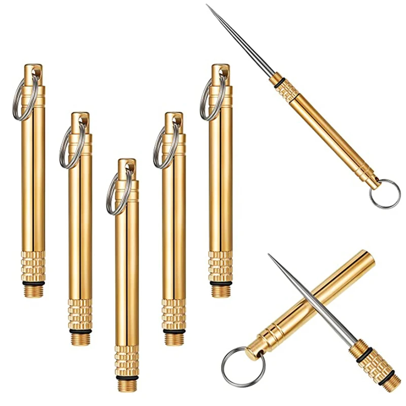 Garrafa de palito multifuncional portátil de titânio, garfo de frutas, ferramenta de acampamento, tubo de palito mais forte do que fio dental