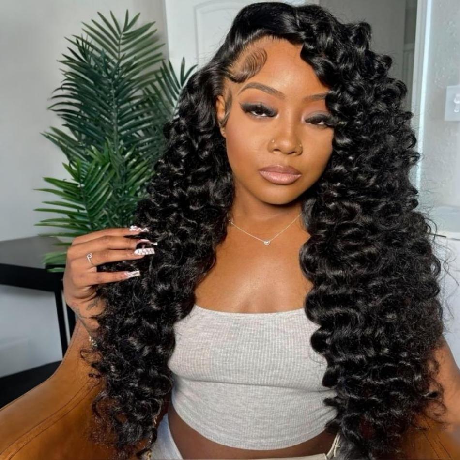 Pelucas de Cabello Humano con Ondas Sueltas Profundas, Frontal de Encaje HD 13X6, Pelucas Brasileñas Rizadas, Peluca Frontal de Encaje HD 13X4, Cabello Pre-arrancado con Ondas de Agua