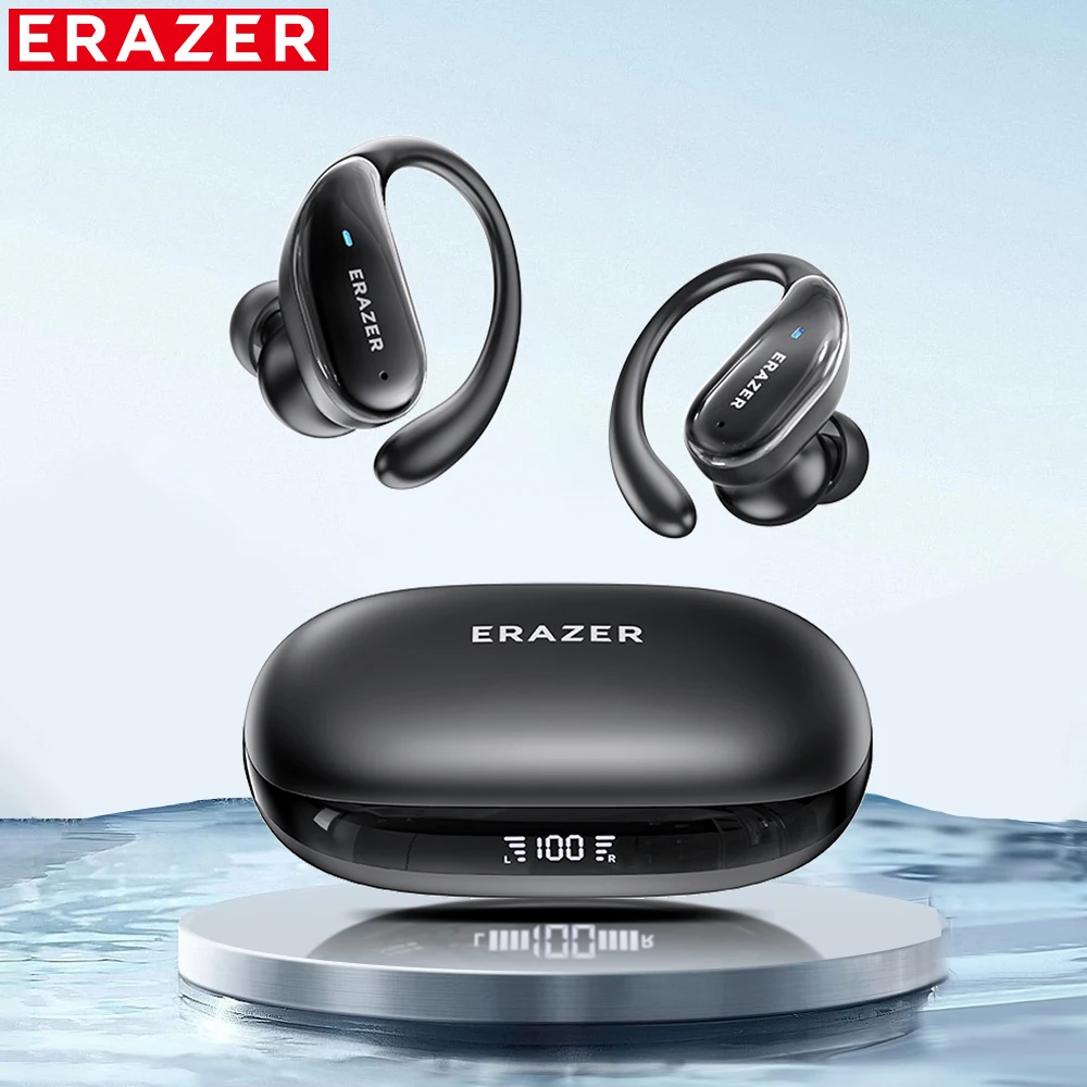 ERAZER XT80pro TWS AI Bluetooth Earphones Sports Wireless Headphones Touch Control Earhooks Headsets Active Noise Cancellation