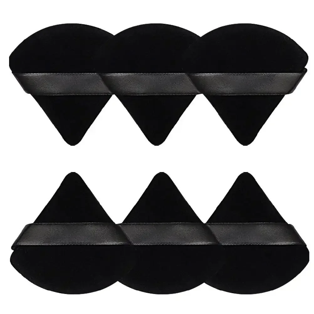 Esponjas de maquillaje triangulares de terciopelo para cara y ojos, herramienta de maquillaje para base cosmética, 1/3/6 Uds.