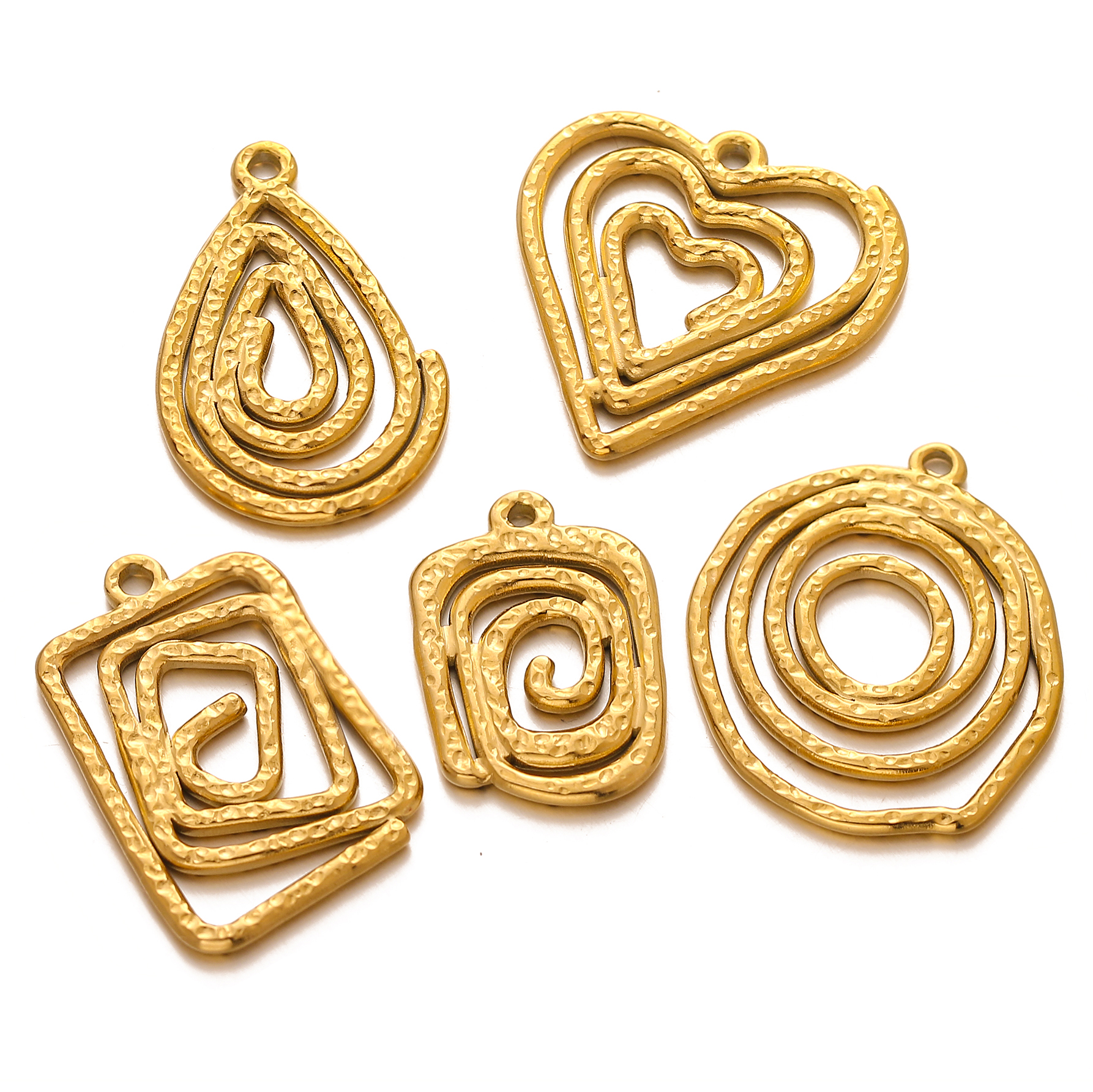 3 SZTUK Vintage Fashion Spiral Vortex Geometry Charms Wisiorek dla kobiet Wykonywanie kolczyków Naszyjnik Biżuteria w stylu bohemy Akcesoria
