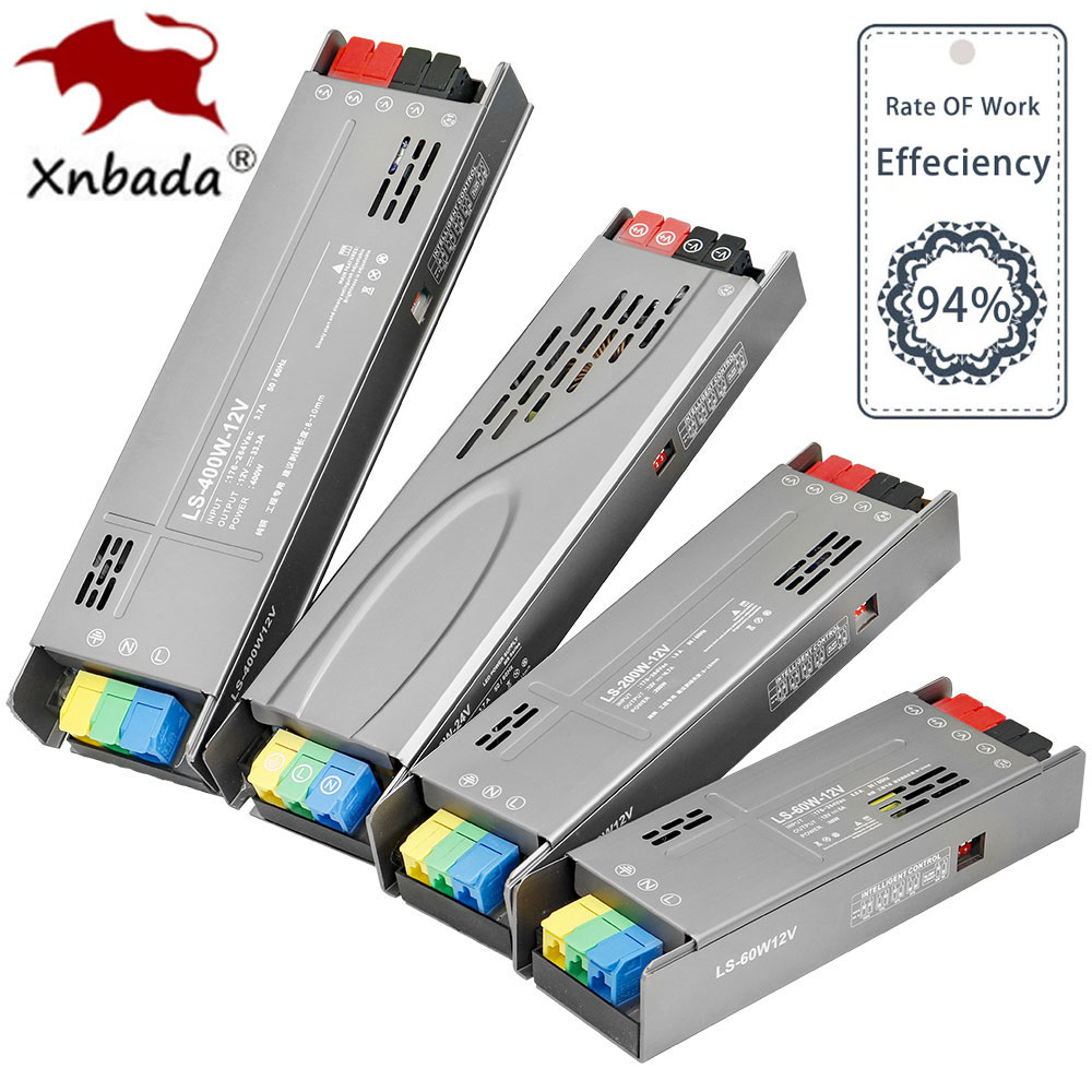 Transformateur d'éclairage d'alimentation LED 60W 100W 200W 300W 400W AC170-264V à DC12V/24V, adaptateur pilote pour bandes lumineuses LED