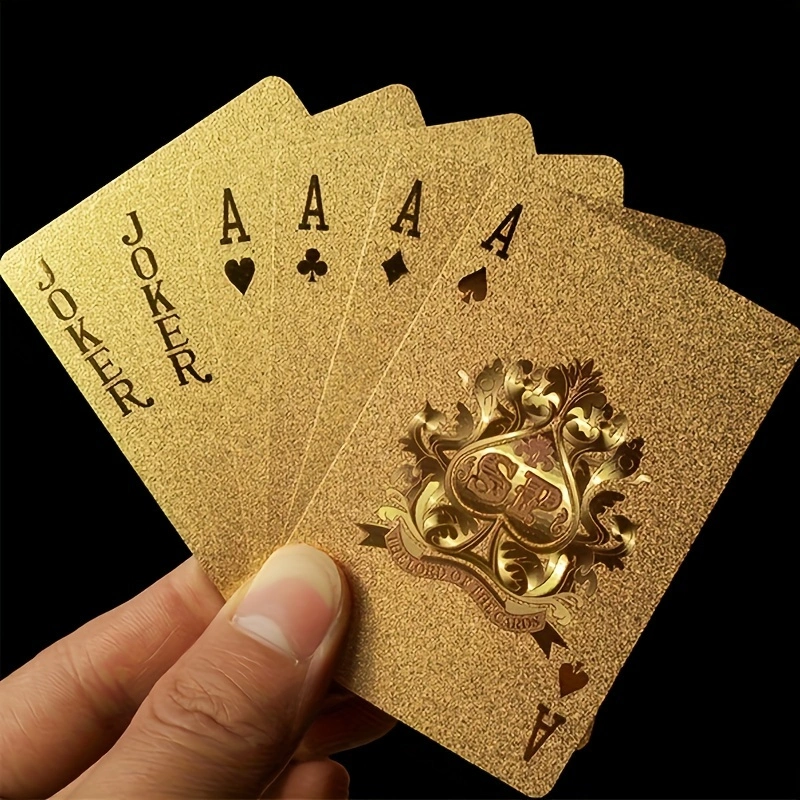 24K Gold Foil Playing Cards Deck - Perfect For Poker, Practical Jokes & Party Gifts Christmas Halloween Thanksgiving Gift