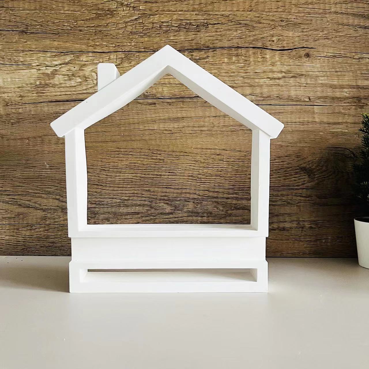 Grande base d'insertion de modélisation de maison, moule en silicone, ornement de maison, moules en plâtre de ciment
