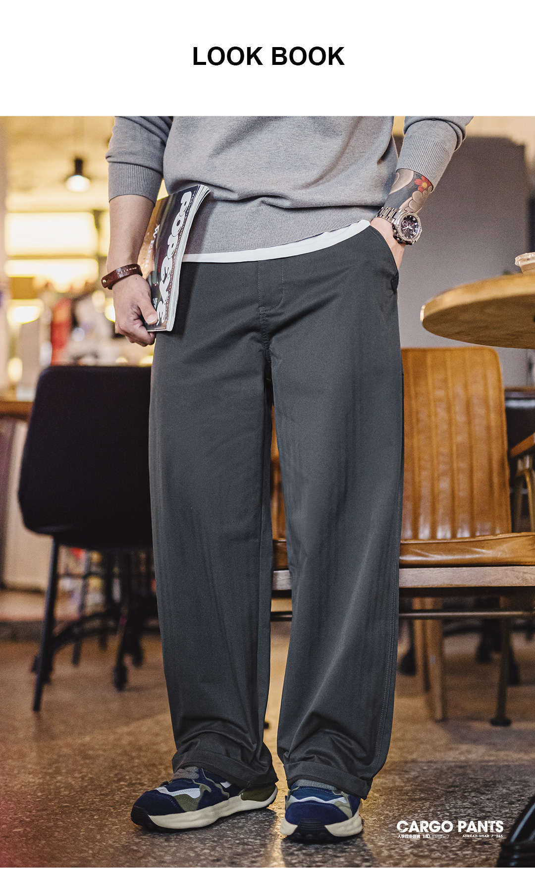 Maden Heren Amerikaanse Retro Herringbone Casual Broek Rechte Pijpen Geplooide A-lijn Broek Zakelijke Pendel Werkbroek Zwart Lente