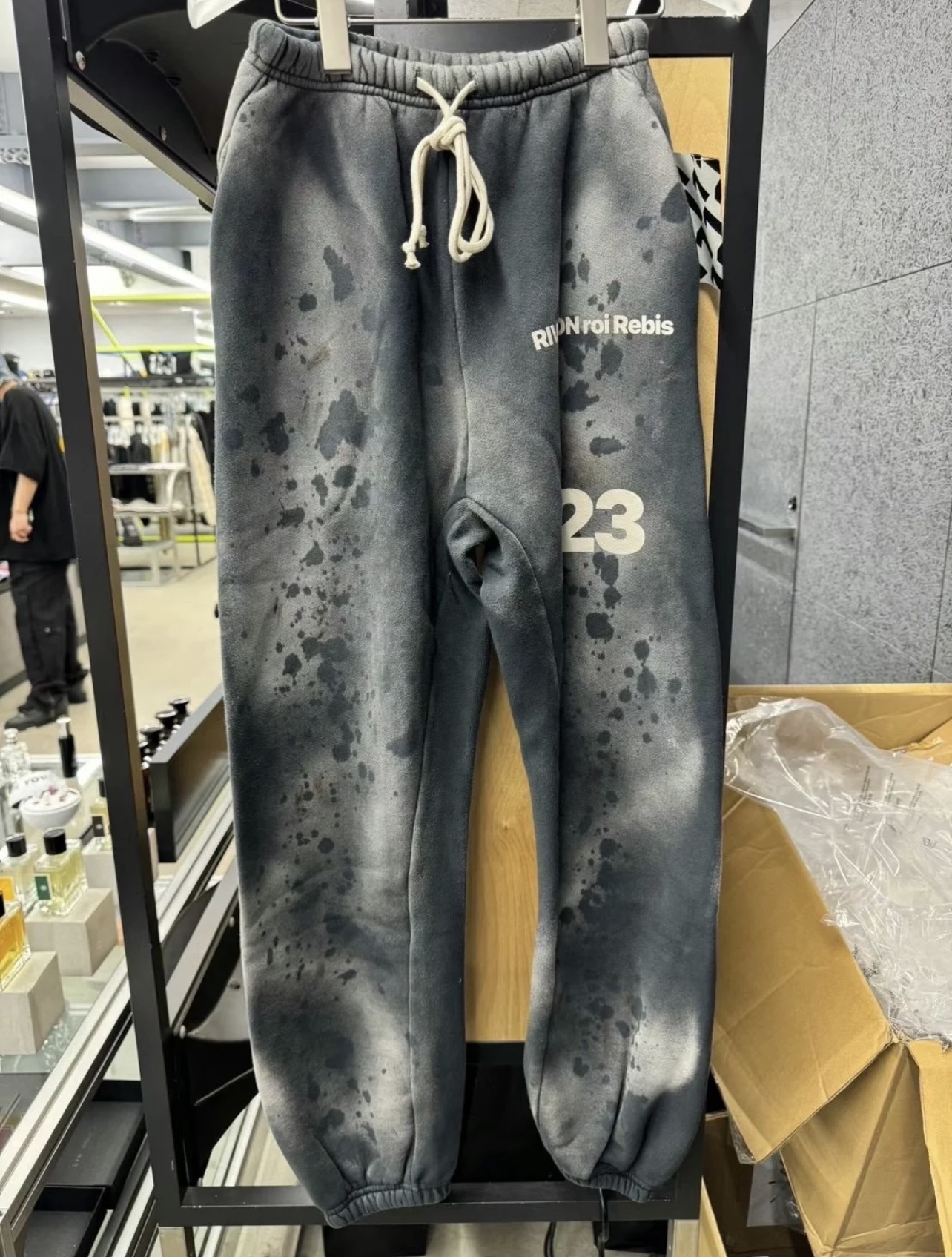 Brudne spodnie RRR123 z grubej tkaniny, z elastycznym sznurkiem, luźne, sportowe, codzienne, męskie, damskie, zimowe, jesienne, spodnie dresowe.