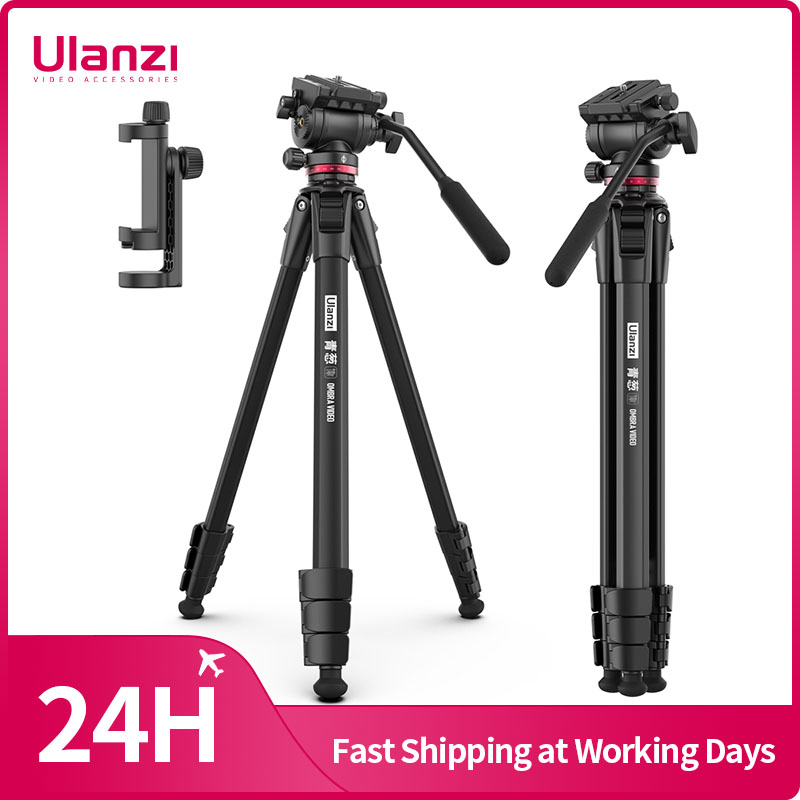 Ulanzi MT-56 OMBRA VIDEO Statyw podróżny z głowicą kulową z płynnym przeciągiem Metalowy statyw do smartfonów i lustrzanek cyfrowych na zewnątrz Monopod