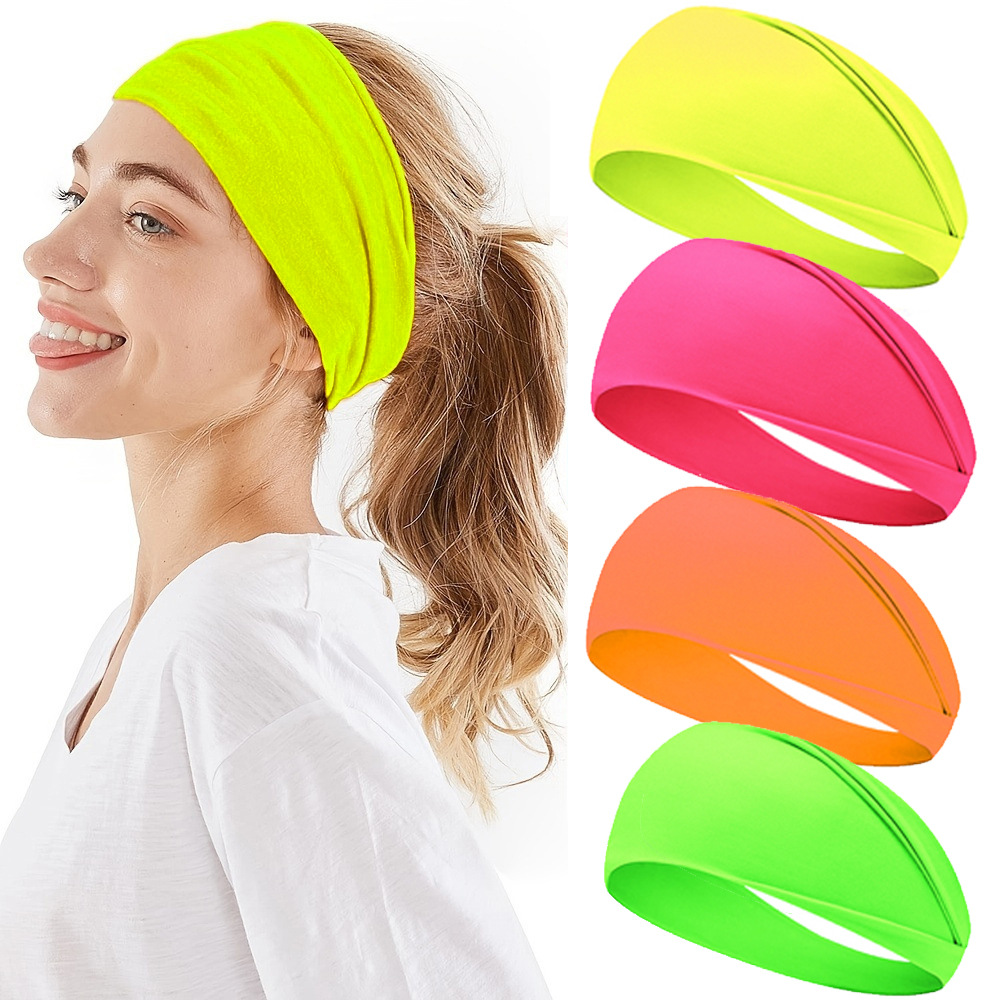 Fluorescerende sporthoofdband Yoga Zweetabsorberende haarband Brede elastische hoofdband
