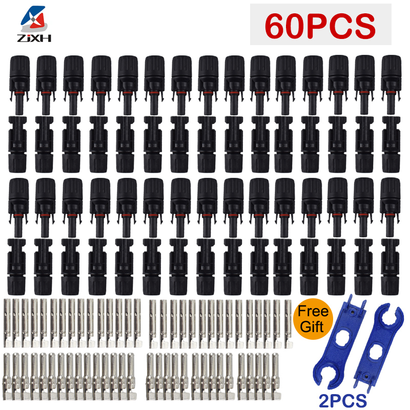 200/100/40/20/10/5 Uds conector Solar CC 1000V30A Panel Stecker IP67 Kit de conectores impermeables para Cable PV/MC 2,5/4/6mm2