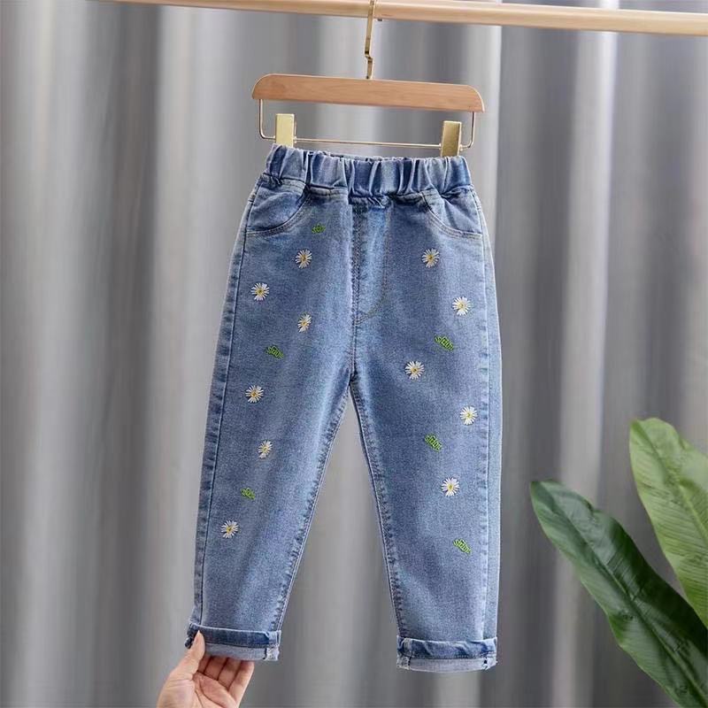 IENENS เด็กทารกเด็กหญิงสบายๆเสื้อผ้ากางเกงยีนส์กางเกงเด็กวัยหัดเดินทารก DENIM เสื้อผ้ากางเกงเด็กกางเกง 1 2 3 4 5 6 7 ปี