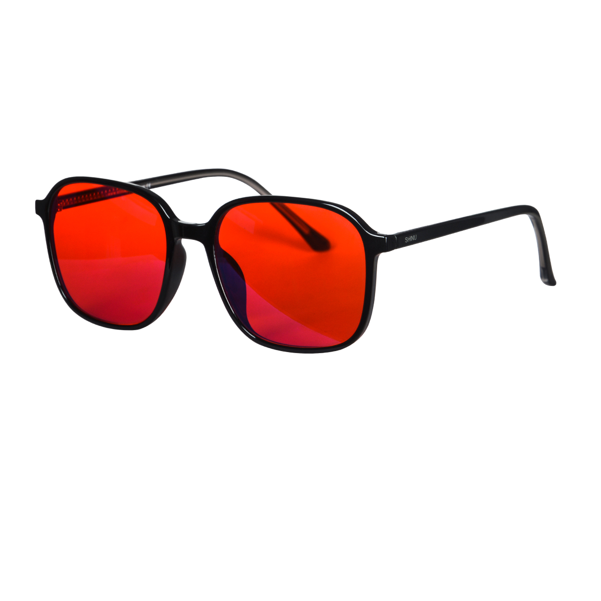 Occhiali stile y2k uomo donna lente rossa di forma quadrata per un sonno migliore occhiali che bloccano la luce blu lente arancione per giochi su computer
