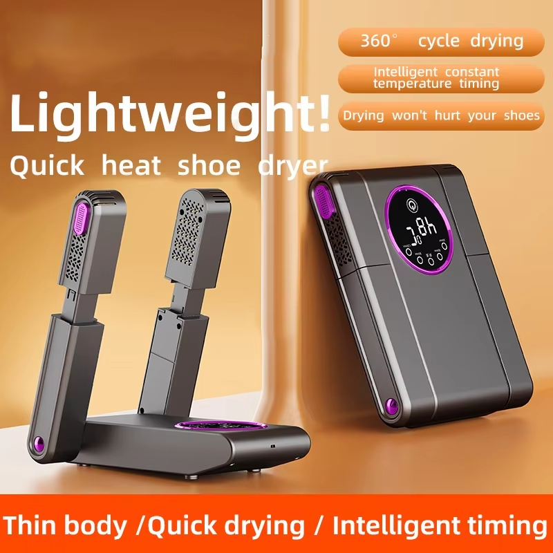 Portable Shoe Dryer Electric Shoe and Boot Dryer 180° Folding Design Smart Display for Shoes Gloves Hats Socks Ski Boots