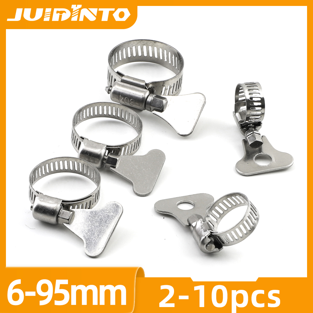 JUIDINTO 2-10 шт. червячный хомут для шланга 6-95 мм регулируемый зажим для ключей зажим для шланга из нержавеющей стали для водопроводной трубы автомобильный механический