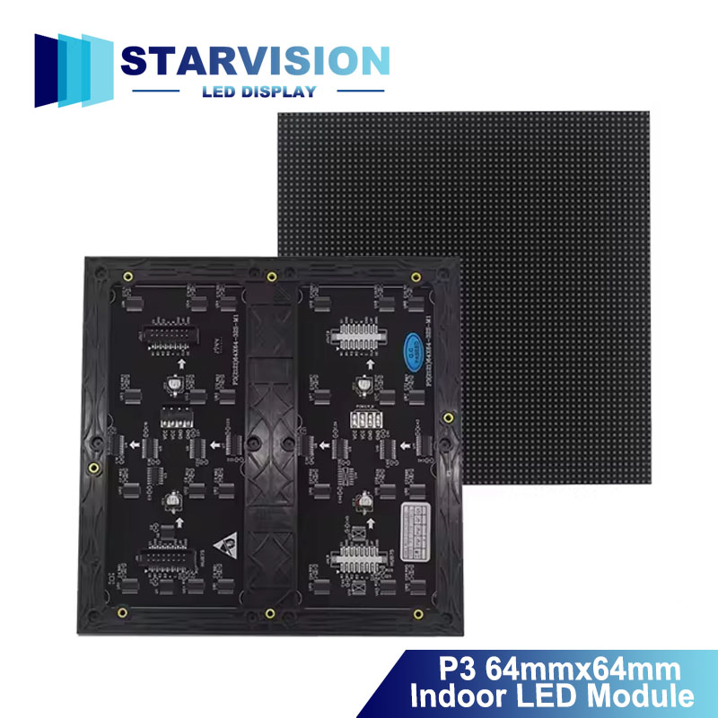 2pcs/Lot P3 LED Full Color Indoor Matrix Panel 192x192mm 64x64 Pixels HUB75 Full Color Module SMD2121 Lamp 1920 Refresh Display