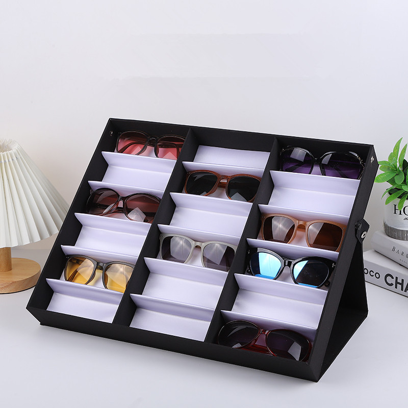 12/18 Slot / Grid Eyeglass Storage Box Sunglasses Display Stand Eyeglass Storage Tray Ladies Gentlemen Eyeglass Collection Box