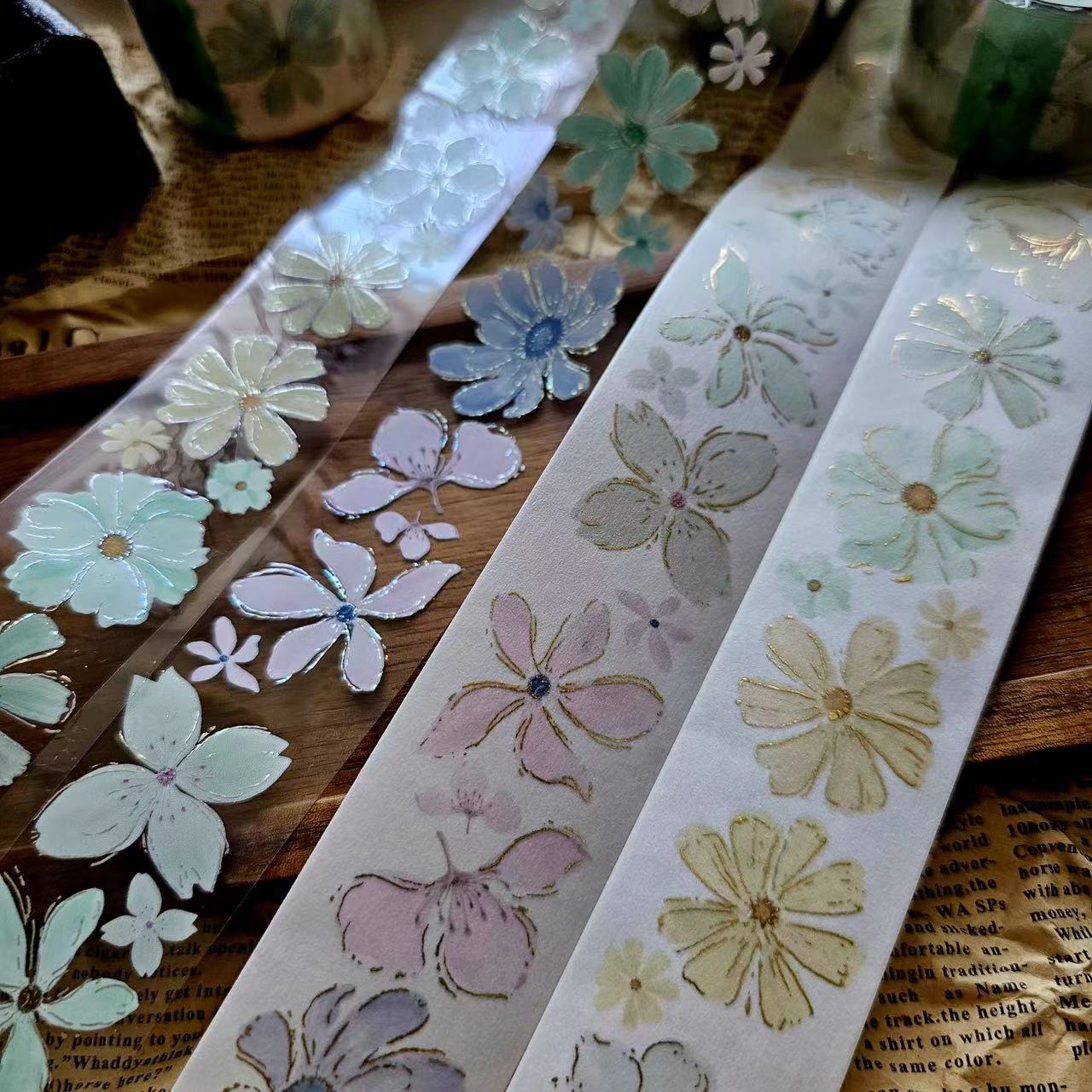 1Loop Fata Maru Rotolo di fiori vintage 19 Il mondo nelle bolle Washi Nastro PET per la creazione di carte Planner Adesivo decorativo fai da te