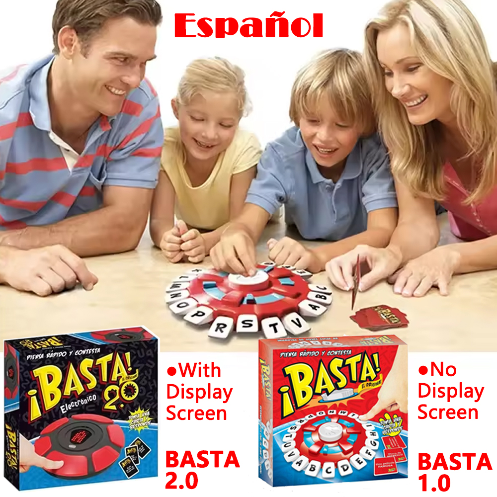 ใหม่ Basta 2.0 1.0 สเปน Word เกม Fast-Paced ครอบครัวเกมกระดาน Crazy ตัวอักษรเกมเด็ก Interactive Turntable ของเล่น