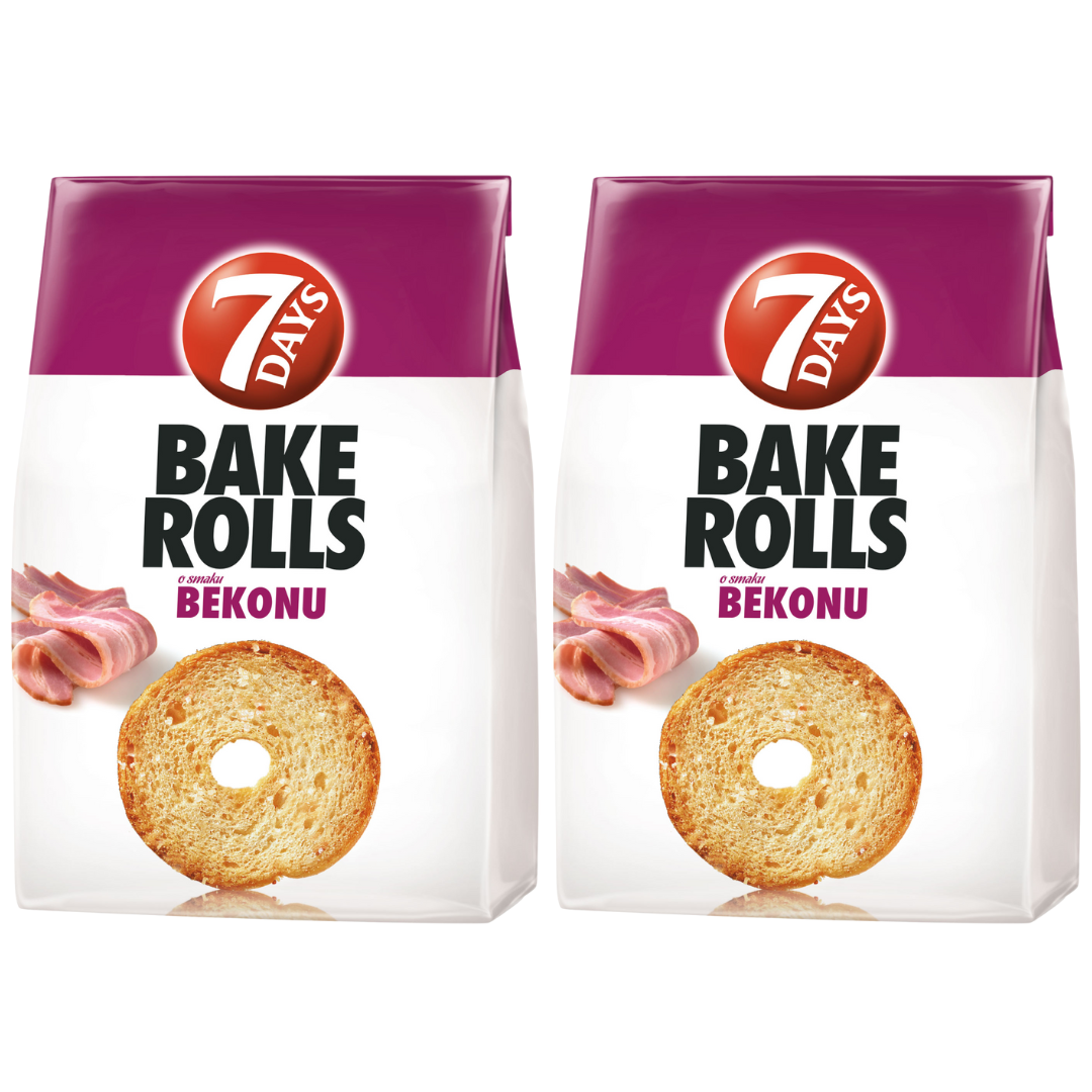 Bake Rools Chrupiące pieczywo o smaku bekonu 150 g x 2 sztuk
