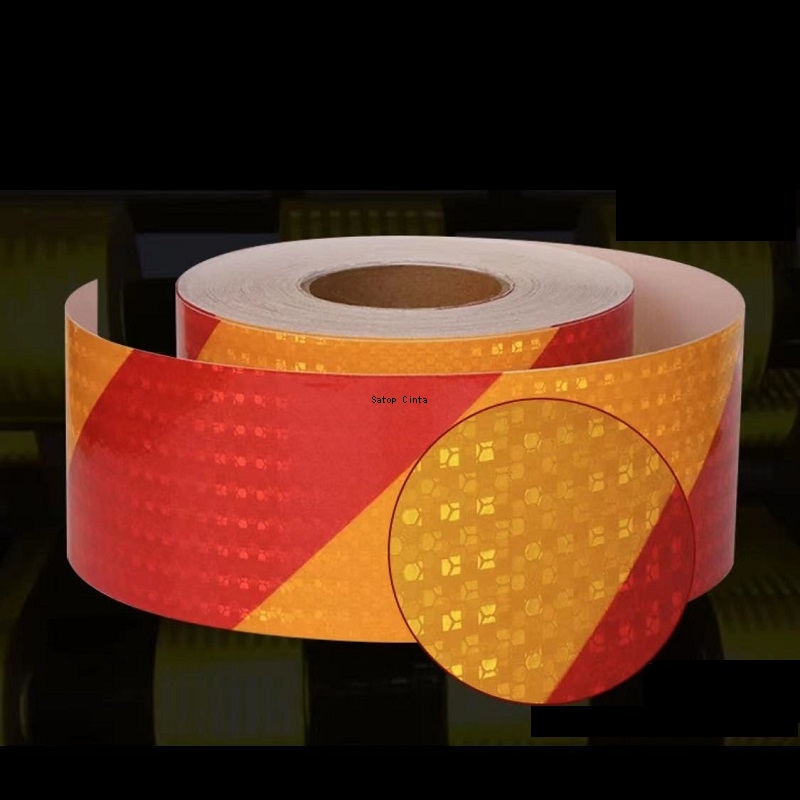 10cm * 5m nastro riflettente ad alta visibilità a nido d'ape striscia gialla rossa adesivo riflettente adesivo impermeabile per moto