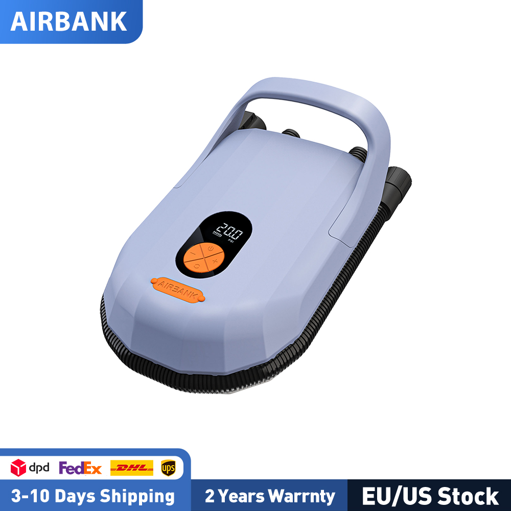 AIRBANK SUP Pompa Elettrica ad Aria con Batteria 5200mAh 18.5V 20 PSI Max, Pompa Ricaricabile per Tavole da Surf, Kite