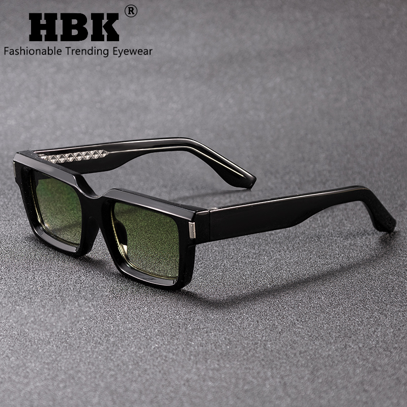 HBK Vintage Punk Heren Vierkante Zonnebril Merk Ontwerp Kleine Frame Zonnebril Party Reizen Bril Gift Ideale Keuze