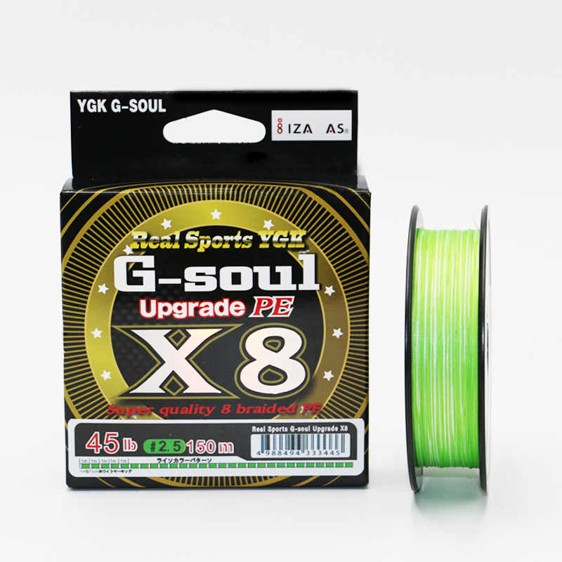Ygkpe g soul x8 trança atualização trança linha de pesca super forte 8 fios multifilamento pe linha 150m 200m feito no japão 14lb-60lb