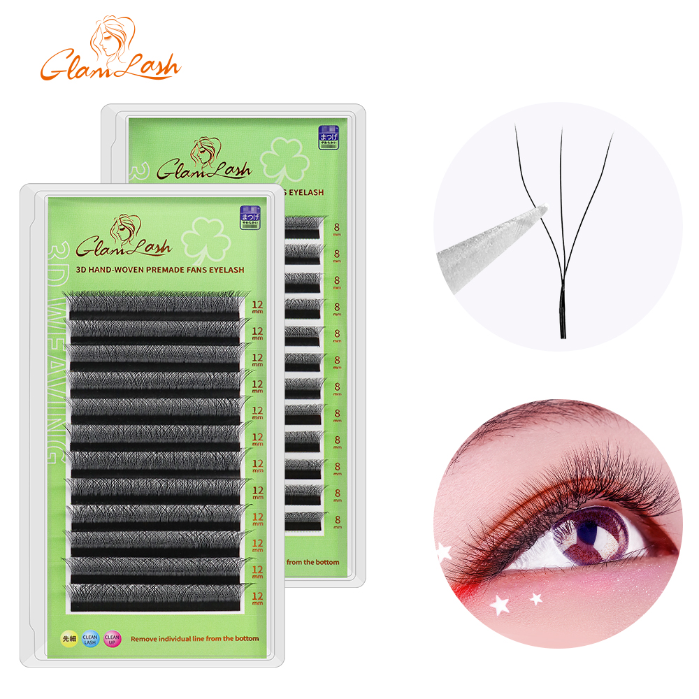 GLAMLASH W forme Extensions de cils 3D4D5D préfabriqués Volume ventilateurs W Style individuel YY cils faux cils outil de maquillage naturel