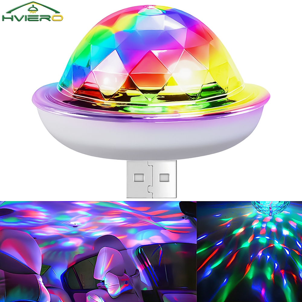 ミニ USB 車内装飾アンビエントライト RGB マジック DJ ステージ効果ディスコクリスタルサウンドパーティーパワーバンクホームナイトルーム