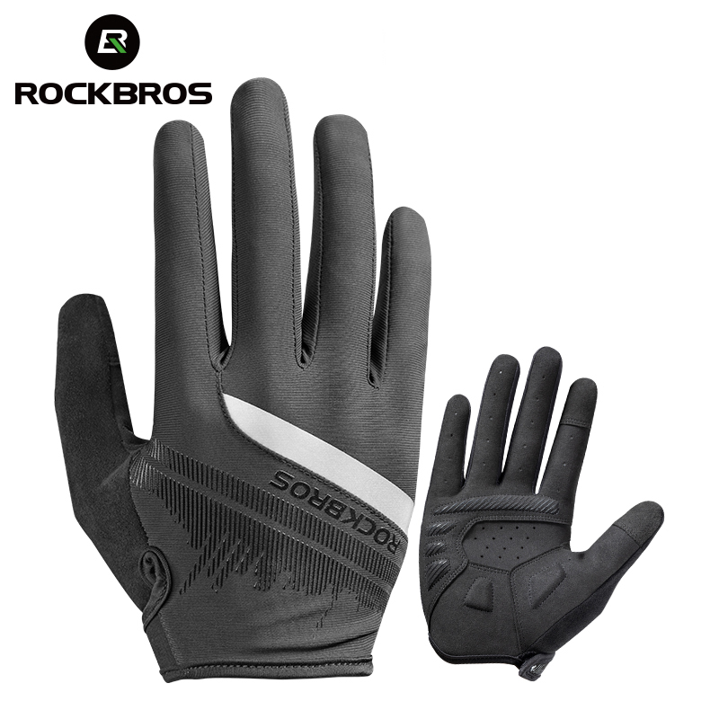 Rockbros ciclismo luvas dos homens primavera outono bicicleta luvas de ciclismo esportes à prova de choque respirável mtb mountain bike luvas da motocicleta