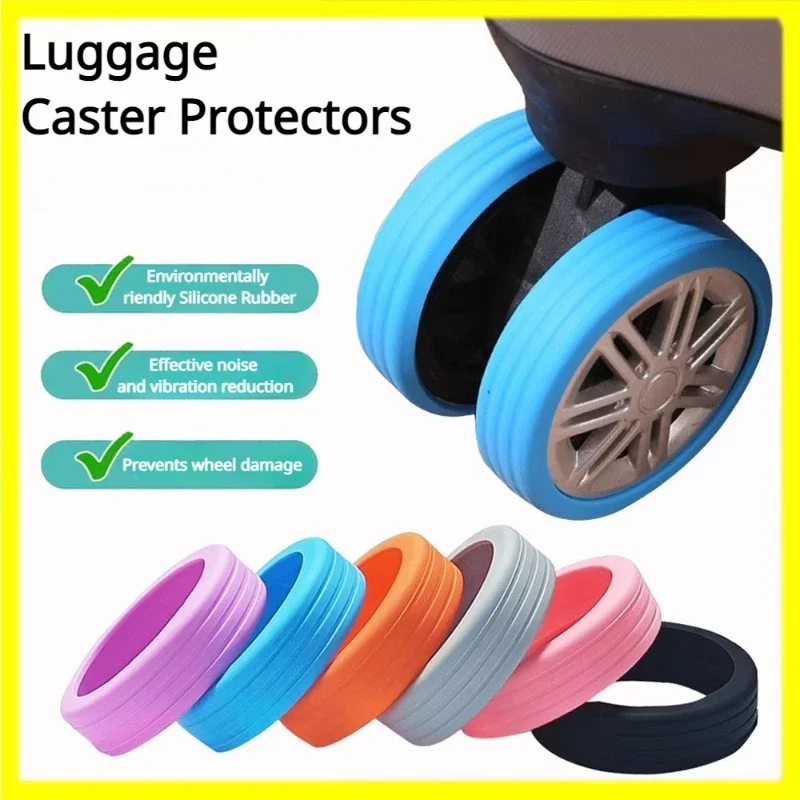 8/4 Stuks Reisbagage Caster Schoenen Verminder Lawaai Koffer Wielen Protector Cover Trolley Box Casters Guard Cover Accessoires