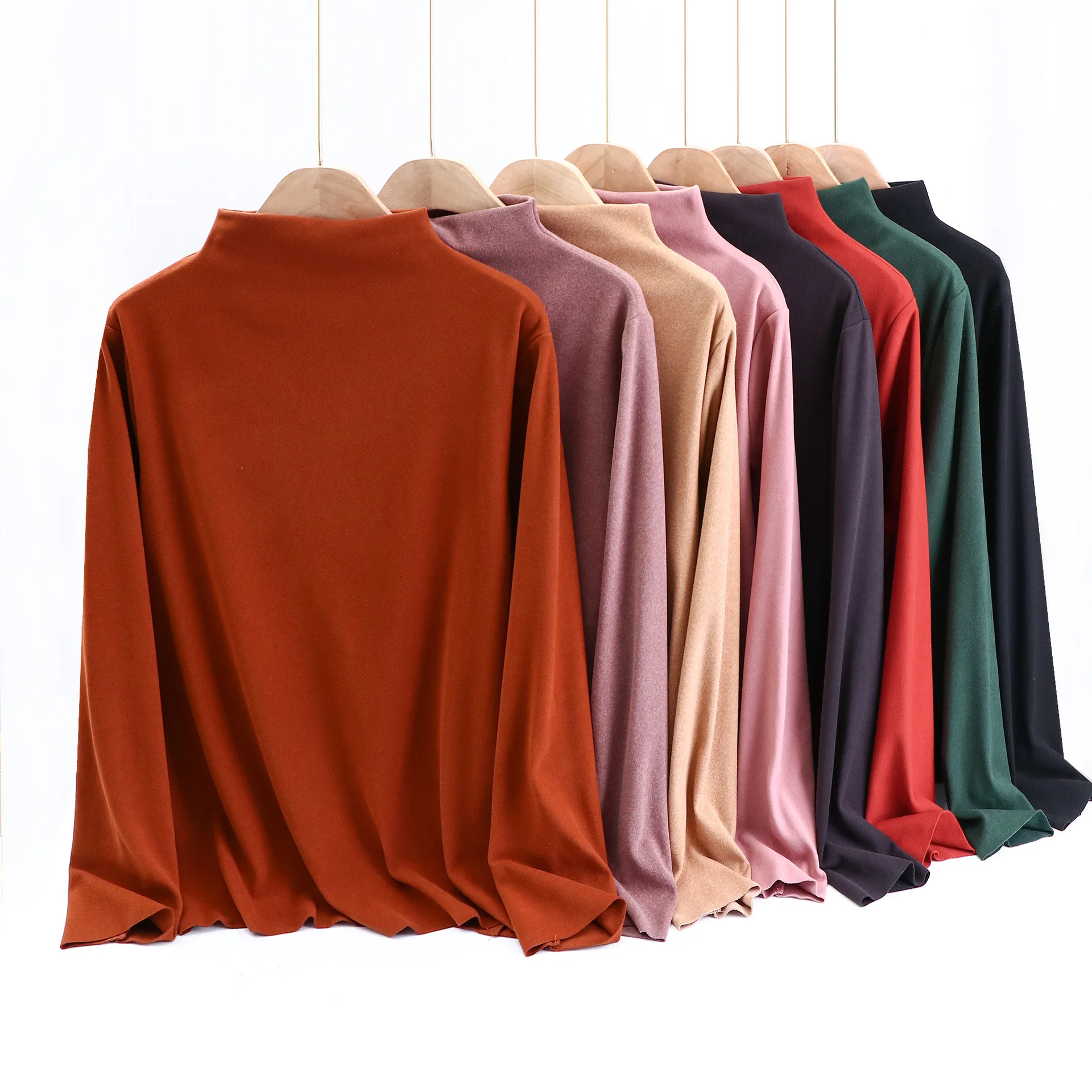 От 3XL до 6XL размера плюс, термофутболки Dralon с двойным флисом, теплая футболка с воротником-стойкой, женские толстые футболки с длинными рукавами