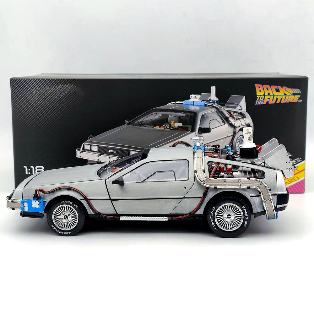 HW 1:18 dla Elite Back To The Future Time Machine Ultimate Edition BCJ97 Diecast Models Car Toys Collection Christmas Auto Gift