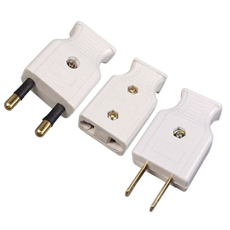 10A 16A US EU Assemble Wiring Plug Adapter European America 2Pole Power Cord Connector Female Male Electrical Rewire Socket Plug